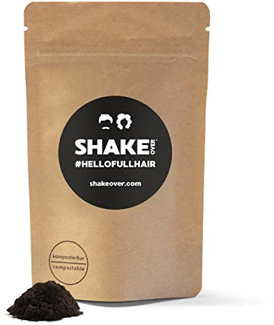 SHAKE OVER Veganes Streuhaar zur Haarverdichtung, mit Zink angereicherte Fasern, hochwertiges Schütthaar, Made in Europe (30 g (Refill), DARK BROWN)