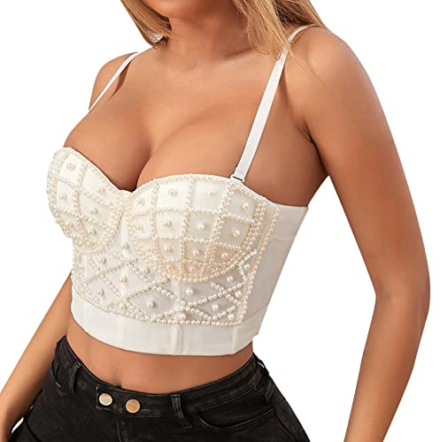 NQyIOS Basic Tops Women Womens Corset Top Bustier Corset Top Tight Fitting Corset Tank Top Suspender Top Solid Short Fashion Women Camisole Camisole Tops for Women