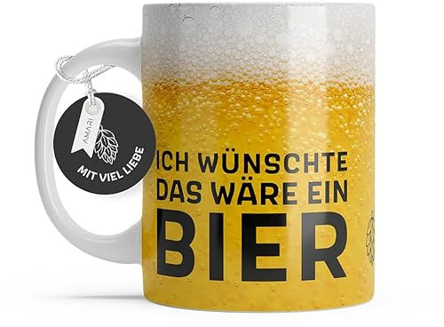 Amari ® Bier Tasse - Geschenk für Bierliebhaber - Lustige Tassen für Männer - Bier Geschenke für Männer - Biertasse - Tasse lustig