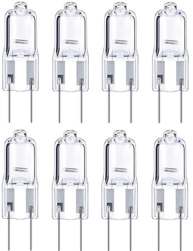 LISOCLU Gy6.35 Halogenlampen, 20 W, G6.35, 20 W, 35 W, 12 V, Halogenlampen, 12 V, Halogenlampe, Bi-Pin, Sockel aus transparentem Glas, Warmweiß, 2700 K (8 Stück) 50 W