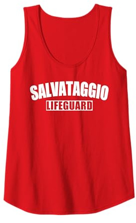 Salvataggio Lifeguard Rossa Bagnino Canottiera Canotta