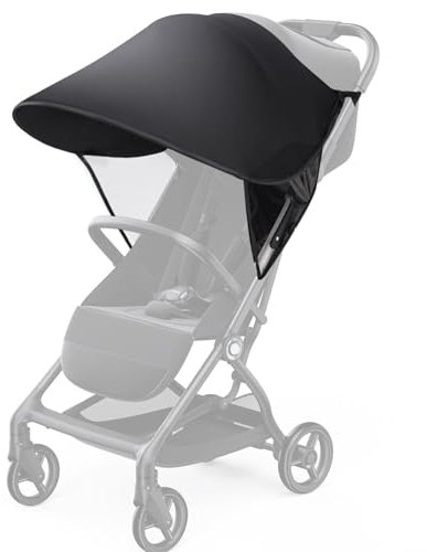 TUONYIS Sonnensegel Kinderwagen mit UV Schutz, Sonnenschutz Kinderwagen, Kinderwagen Sonnenschutz Universal, Sonnensegel Buggy, Sonnensegel für Kinderwagen für Buggy Sonnenschutz für Baby (Schwarz)