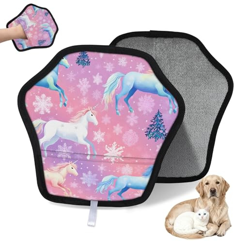 WowPrint Uicorn Lot de 2 gants d'épilation de poils d'animaux domestiques pour chat et chien - Réutilisables - Électrostatiques - Brosse pour canapé, vêtements, tapis, meubles, siège de voiture