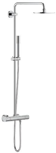 GROHE Rainshower 210 Duschsystem mit Thermostatbatterie (Wandmontage, Sicherheitssperre bei 38°C, Verbrühschutz, Antikalk-System), chrom, 27032001