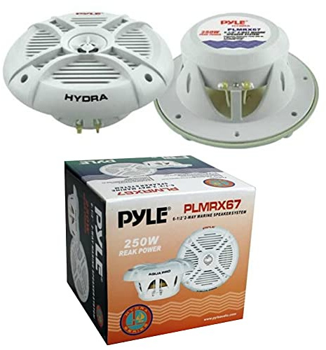 Pyle 2 Lautsprecher PLMRX67 weiß 2 Wege 250 watt max 19,3 cm wasserdicht ideal für Schwimmbad Boot Restaurant Pizzeria Hotel bar Pub Disco, pro Paar