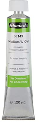 Schmincke - Medium W Gel, Tube 120 ml, 50 043 012, gelartiges Hilfsmittel für die Ölmalerei, ermöglicht Wassermischbarkeit von Ölfarben, geruchsarm