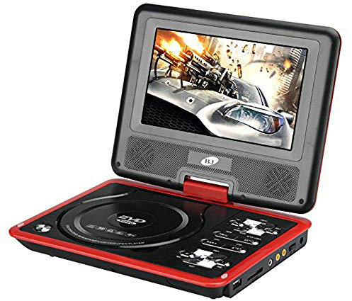 BW 7 Inch Portable DVD Player with Game Function - Rotatable Screen, TFT Color Display, eBook, Game Controller (Red)