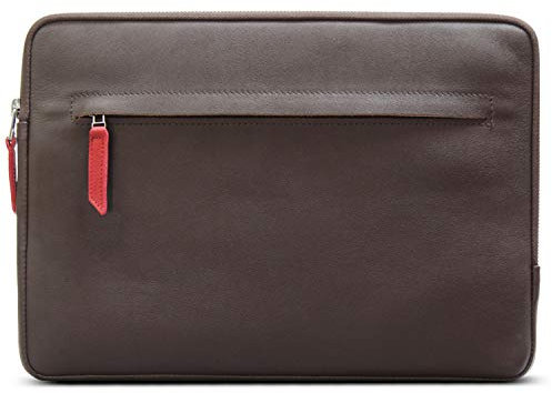Pack & Smooch Lederhülle Für iPad Pro/Air 13 und 12.9 + Magic Keyboard | Sleeve Case Angus Ledertasche | Pflanzlich Gegerbtes Leder aus Italien | iPad Schutzhülle aus Leder in Dunkelbraun