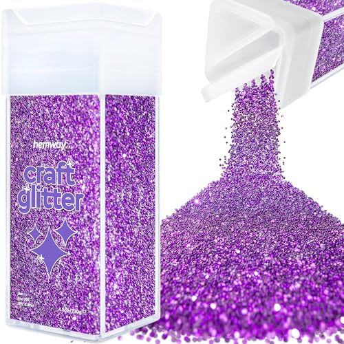 Hemway Craft Glitter Shaker Purple 130g Fine | for Resin & Epoxy Crafts, Christmas Art Supplies, Nail, Body, Face, Eye, Festival, Crafting, Slime, Sparkle