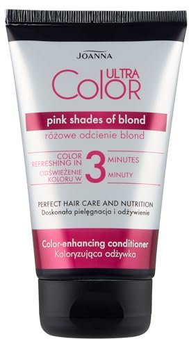 Joanna Ultra Color - Acondicionador Protección del Color Rosa para Cabello Natural y Teñido - Hidratante Sin Amoníaco - Refresco e Intensificación en 3 Minutos - 100 ml