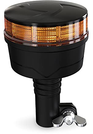 Agrieyes Amber Beacon LED Emergency Strobe Lights - 3.6Inch Pole Mount Safety Warning Lights for Vehicles, Construction, Snow Plow & More