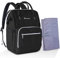 MAYMOONER Schwarz Baby Wickelrucksack Wickeltasche Rucksack mit tragbarer Wickelauflage für Babys Jungen Mädchen,Unisex Multifunktional Babytasche für Mama und Papa