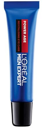 L'Oréal Men Expert Men's Eye Cream, Hyaluronic Acid Eye Care for Ageing, For Dry & Dull Skin, Power Age, 15ml
