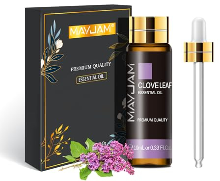 MAYJAM Huile Essentielle de Girofle 10ML de Haute Qualité pour Diffuseur, Humidificateur, DIY, Home, Wardrobes