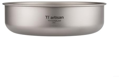 DAZZLEEX Ta3709 - Cuenco de titanio, placa de titanio para camping y senderismo, 0,5 mm (900 ml)