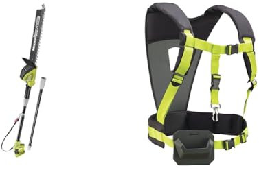 RYOBI - Taille-Haie Électrique sur Perche sans Fil à Batterie 18V One+- Lames 45cm pour Jeunes Haies & Harnais Baudrier Vertebrae Universel pour élagueurs et taillehaies sur Perche Toutes Marques