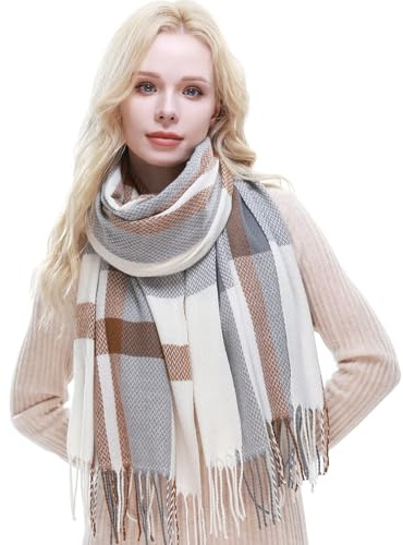 RIIQIICHY Bufanda Mujer Invierno Cuadros Pañuelos Fular Foulard Grande Pashmina Chal Fiesta Estola
