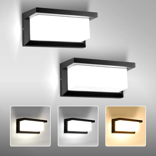 CHENBEN Aplique Pared Exterior/interior, 18W Lámpara de Pared LED Impermeable IP65 Luz de Aluminio Iluminación 3000K 4000K 6000K para la decoración de paredes interior, jardines, patios, garajes,2 pcs