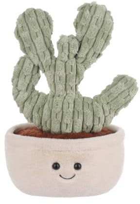 Apricot Lamb Cactus Pianta peluche per bambini, morbido e carino, per bambine e ragazzi, soffice pianta di cactus, verde, 28 cm