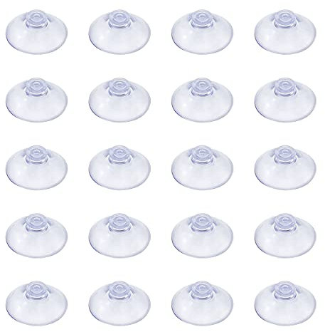 Thyonta 20 Pcs Small Plastic Suction Cups 20mm Clear Sucker Pads Without Hooks for Kitchen Bathroom Window