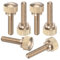 M METERXITY 6-Pack Knurled Thumb Screws, M4x16mm Solid Brass Round Head Knobs Bolts with Shoulder Grip Fasteners for Eye Glass Screws/PC Computer, Thumbscrew Threaded Knurled Tip