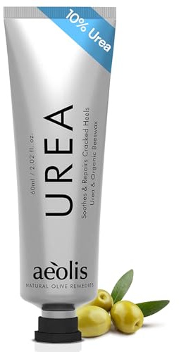 AEOLIS 10% Urea Foot Cream for Cracked Heels (2.03 fl oz), Beeswax, Shea Butter, Aloe Vera & Vitamin E Deep Moisturizing Care for Rough Feet Dry Heels Treatment & Softening