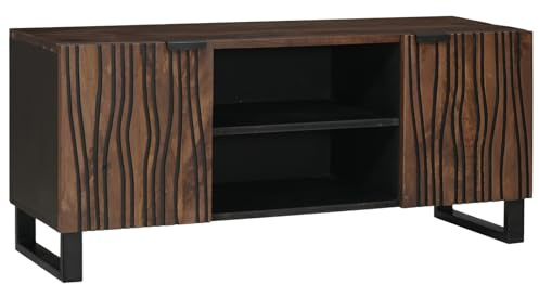 ROMHZKS TV-Schrank, Fernsehtisch hängeschrank tv Cabinet HiFi Rack 105 x 33,5 x 46 cm, aus solidem Mangoholz.