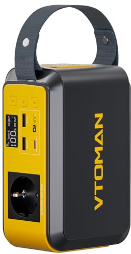 VTOMAN Jump 100 Station électrique Portable Générateur Solaire 100W, Batterie LiFePO4 88,8Wh, prise secteur 100W (200W en crête) et charge rapide PD 65W pour Camping Extérieur