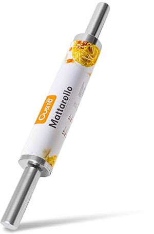 IPEA Rouleau à Pâtisserie en Acier Inoxydable avec Poignées - 43 cm - Rouleau à Pâtisserie en Métal avec Surface Antiadhésive pour étendre et pétrir les Pâtes Fraîches, les Pizzas, Les Biscuits