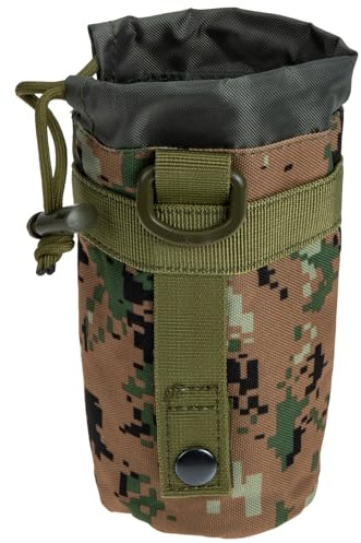 IMIKEYA Sac de transport isotherme pour bouteille d'eau, motif camouflage tactique pour sports de plein air, randonnée avec motif numérique de jungle