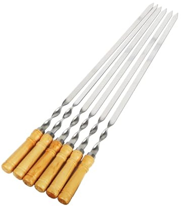 Forchetta for barbecue in legno Acciaio inossidabile for grill all'aperto Ago da 55 cm 21,65 Spiedini for con manico lungo Shish Kebab