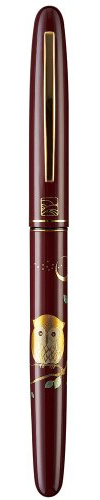 Kuretake DU181-415 Brush Pen, Kuretake Fountain Brush, Maki-e Monogatari Owl, Red Axis