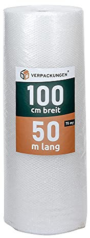 BB-Verpackungen 3 x Luftpolsterfolie 3-lagig 1,0 x 50 m (75 my stark, Schutz von empfindlichen Gegenständen) - Sets zwischen 1 und 3 Rollen