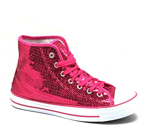Party Factory Pailletten Schuhe, pink Glitzer, Größe 39, für Damen und Herren, Designer Turnschuhe, Sneaker für Karneval