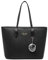 Handtasche Damen Schwarz Shopper Elegant Damen Groß Leder Handtasche Tasche für Büro Schule Einkauf mit Pelz Kugel Plüsch Schlüsselring (Verbesserte Version) (Schwarz)
