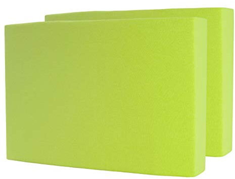 2er Set Spannbettlaken - Serie Maya Doppelpack Spannbetttuch für Matratzen bis 20cm - 120x200cm, Apfelgrün, 100% Baumwolle, hochwertige Verarbeitung, mit Gummizug