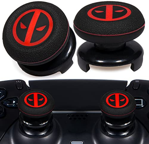 Playrealm FPS Thumbstick Extender & Printing Rubber Silicone Grip Cover 2 Sets for PS5 Dualsenese & PS4 Controller (Immortal)