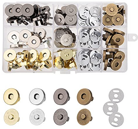 Magnetische Knöpfe 40 Stück 18mm Magnetknöpfe Magnetverschluss Magnetische Druckknöpfe für DIY Nähen Taschen Handwerk Mäntel Jacken Windbreaker Geldtasche Rucksack