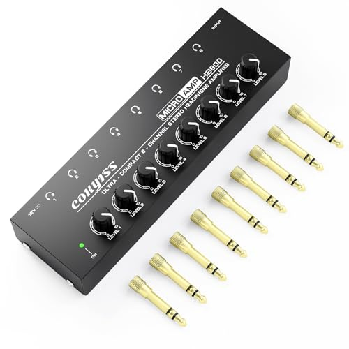 MICROAMP HA800 - Amplificador de auriculares estéreo ultracompacto de 8 canales