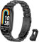 BDIG Armband Kompatibel mit Xiaomi Mi band 8 Prämie Edelstahl Metall Ersatz Armband für Mi band 8 Schwarz