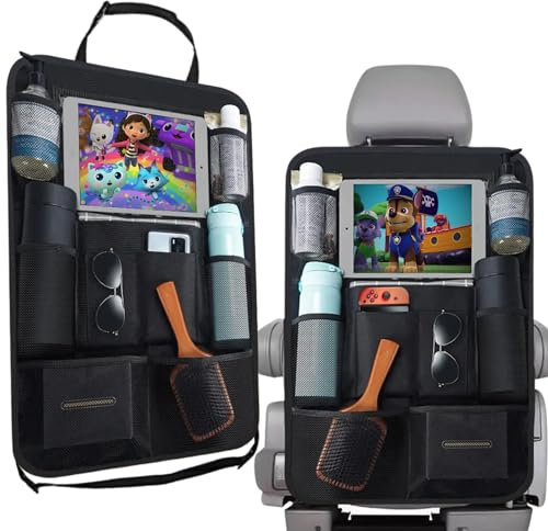Car Seat Organiser for Kids x 2 - Multi Purpose - Holds Tablet, Drinks, Toys