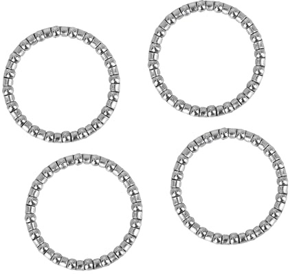 A ABSOPRO 4pcs 40mm x 20 Ball Crank Bearings Wheel Bearing Retainer for Bik | Silver Tone, Outer Diameter 40mm / 1.57, Inner Diameter 33.5mm / 1.32