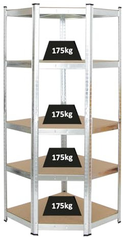 PROREGAL Eckregal Ragnar 1x: 180x70x40cm Verzinkt Fachlast 175kg, Kellerregal, Steckregal, Garagenregal, Lagerregal