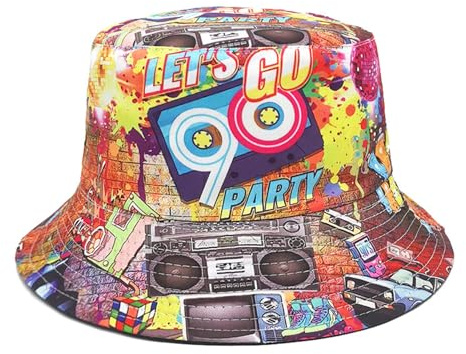 MILAKOO Fiskehattar Bucket Hat Retro 80-tals 90-talet stil moderiktig fiskarhatt unisex reversibel fiskarhatt dubbelsidig solhatt, A3: Retro 90-tal, 55-58