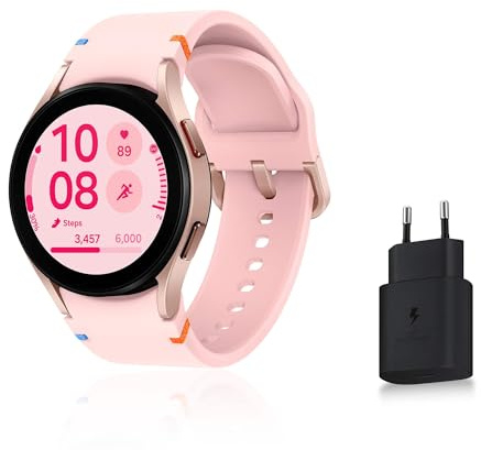 Samsung Galaxy Watch FE, Montre connectée, Suivi de la Santé, Suivi de Fitness, Bluetooth, 40mm, Or Rose, Chargeur Secteur Rapide Inclus, Version FR