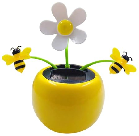 Figuras solares danzantes – de Coche con Flores, Juguetes relajantes para Adultos | Accesorios decoración de Coche de, Maceta Solar con automático Ornamento