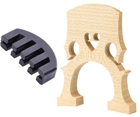 TTETTZ Cello Puente Y Silenciador Partes para Instrumentos Fácil Reemplazo Accesorios Robustos Diseño Práctico Portátil Adecuado para Práctica, 11 Cm X 9 Cm X 1.27
