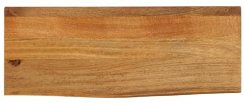 ULUYYUC Plateau de table de rechange, en bois de manguier, 80 x 40 x 3,8 cm, bord d'arbre massif, aspect chêne, table basse, bureau, comptoir de bar