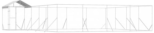Large Galvanised Steel Outdoor Dog Kennel with Roof, Silver 10x8x2.5 m Lockable Door for Dogs, Chickens, Rabbits, Ducks