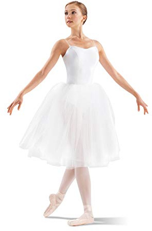 Leo Women's Women's 24 Soft Tulle Juliet Dance Tutu Skirt Adult Costume, White, One Size